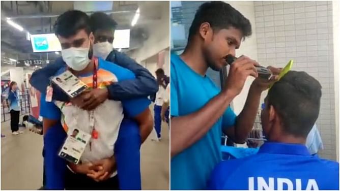 Paralympics 2021: Javelin star Sandeep celebrates Mariyappan's victory, while the silver medalist turns into Nishad Kumar's hairstylist