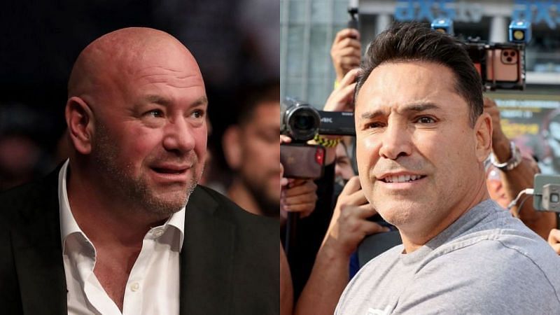 UFC president Dana White (left) and former boxing world champ Oscar De La Hoya (right)