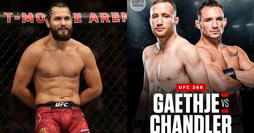 Jorge Masvidal (left), UFC 268: Justin Gaethje vs. Michael Chandler (right; image via @ESPNMMA on Twitter)