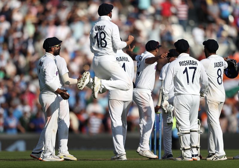 Team India celebrate victory at The Oval. Pic: Getty Images