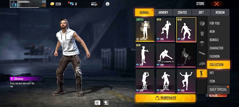 The Shimmy emote in Free Fire (Image via ff.garena.com)