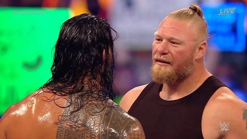 Brock Lesnar and Roman Reigns at SummerSlam 2021