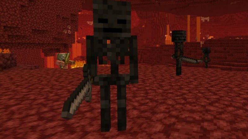 Wither Skeletons are dangerous mobs, but their skulls are quite useful. (Image via Minecraft)