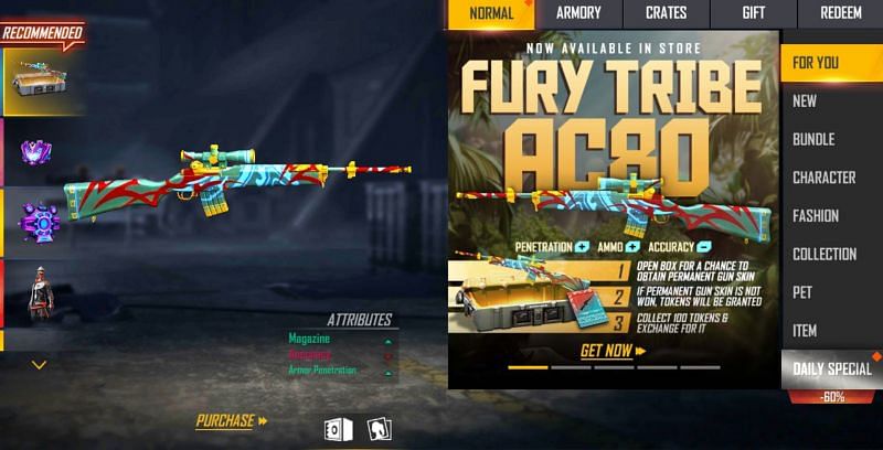 Click on the &quot;Character&quot; option on the right side (Image via Free Fire)