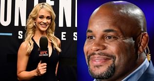 Watch: Daniel Cormier sings the national anthem after losing a challenge to Laura Sanko at UFC 266 weigh-in show