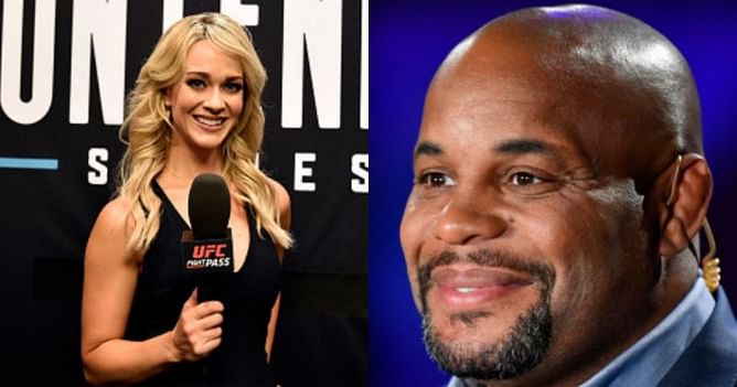 Watch: Daniel Cormier sings the national anthem after losing a challenge to Laura Sanko at UFC 266 weigh-in show