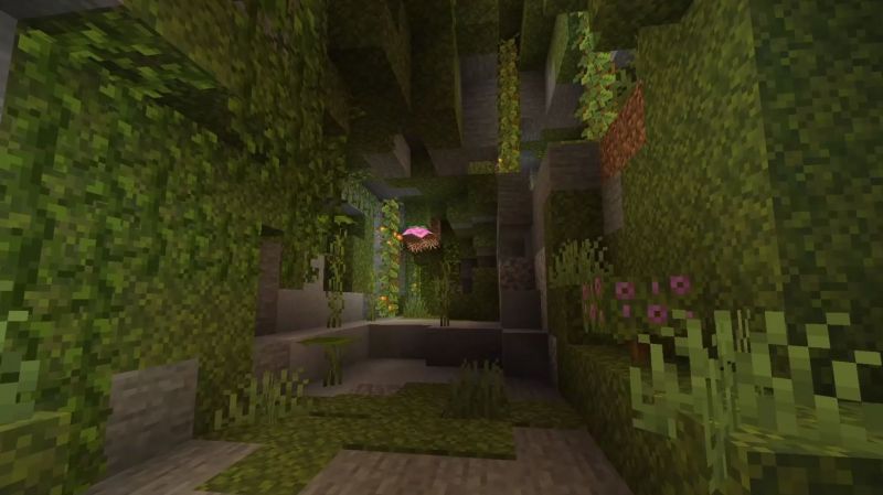 A lush caves biome (Image via SpigotMC)