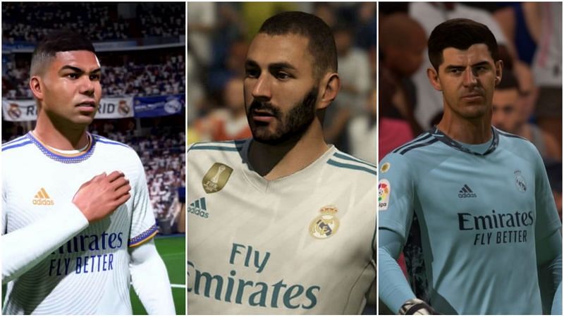 Casemiro, Benzema, and Courtois are the highest rated Real Madrid players in FIFA 22 (Image via EA Sports)