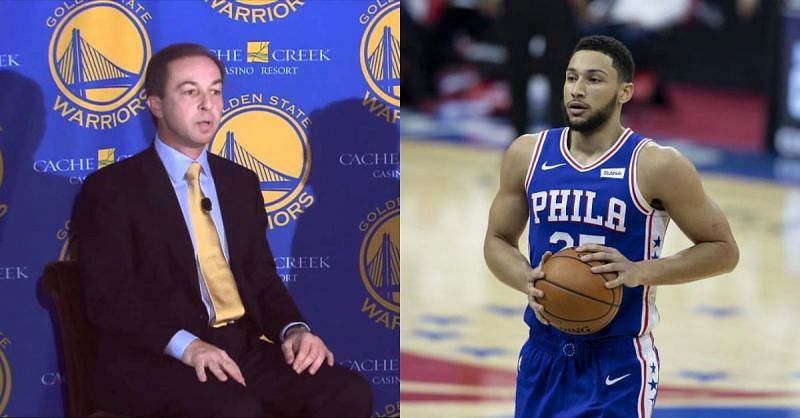 Golden State Warriors owner Joe Lacob (left) has opened up on links to Ben Simmons (right)