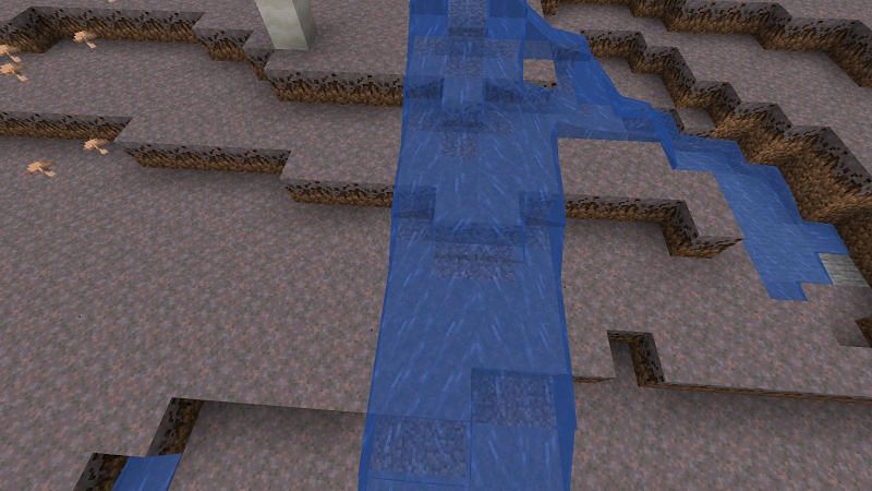 Mycelium with water running on it (Image via Minecraft)