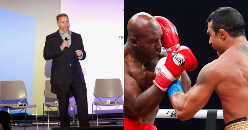 Ryan Kavanaugh (left); Holyfield vs. Belfort (right) (*Images courtesy: Ryan Kavanaugh Instagram; Getty)