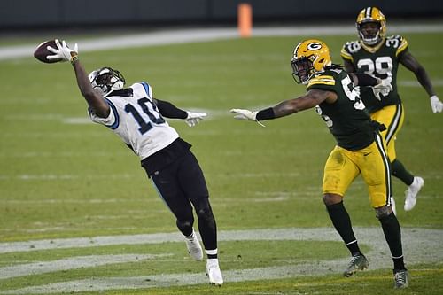 Curtis Samuel last season in action against Green Bay Packers