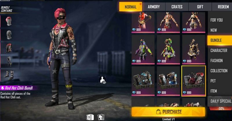 Red Hot Chili Bundle (Image via Free Fire)