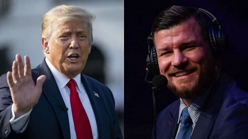 Former U.S. President Donald Trump (left) and Michael Bisping (right)