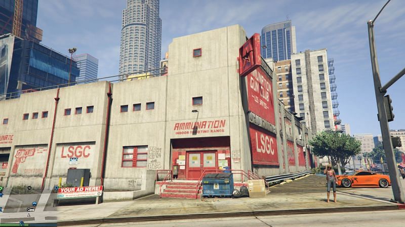 Ammu Nation with shooting range near Alta St. in GTA Online (Image via gta.fandom.com)