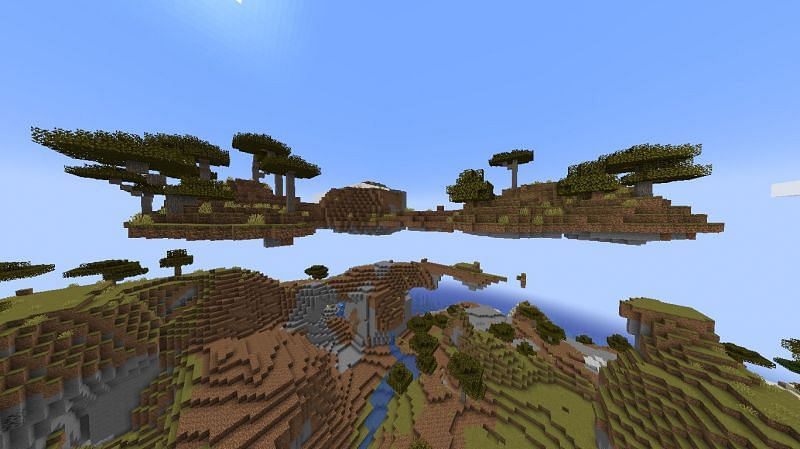 A floating island (Image via Minecraft)