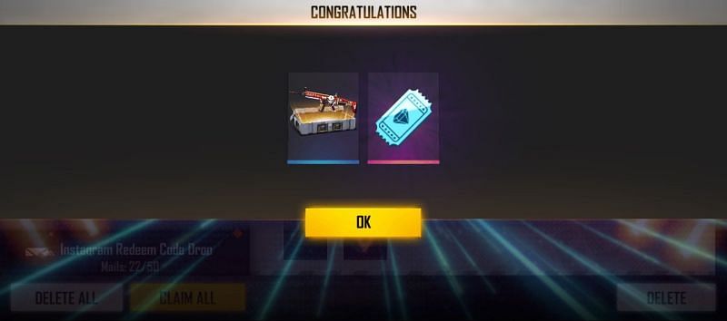 Here are the two rewards of this redeem code (Image via Free Fire)