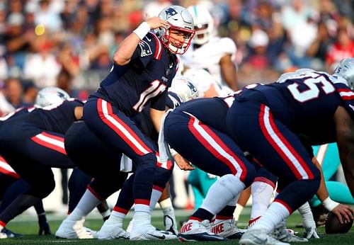 New England Patriots QB Mac Jones and the Patriots offensive line in Week 2