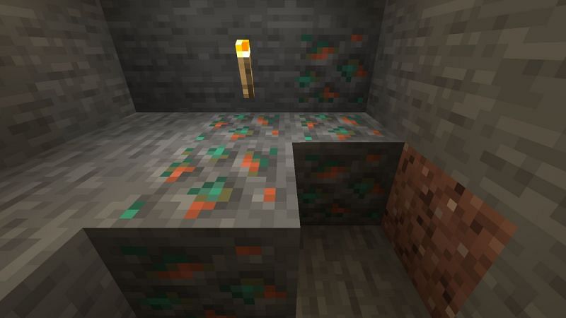 Copper ores (Image via Minecraft)