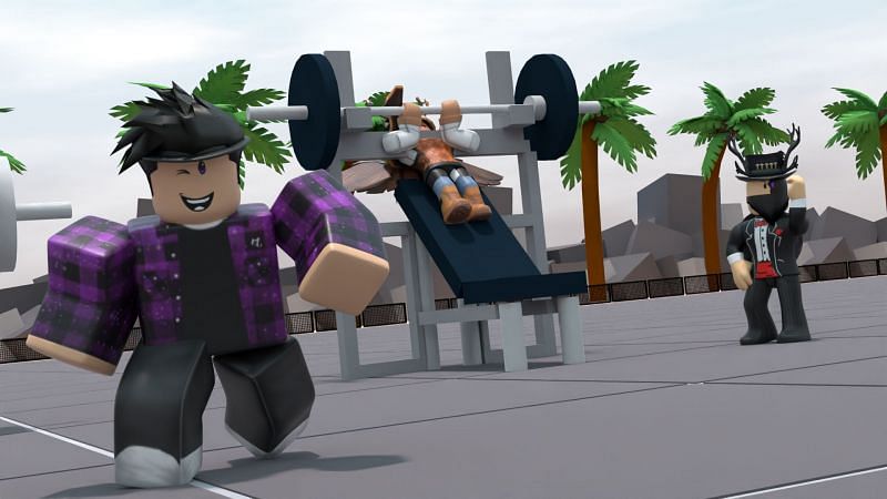 A thumbnail created for Weight Lifting Simulator. (Image via Roblox Corporation)