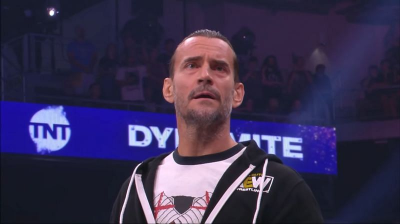 CM Punk during his promo at AEW Dynamite