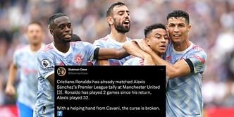 Twitter erupts as Cristiano Ronaldo scores in eventful 2-1 win for Manchester United