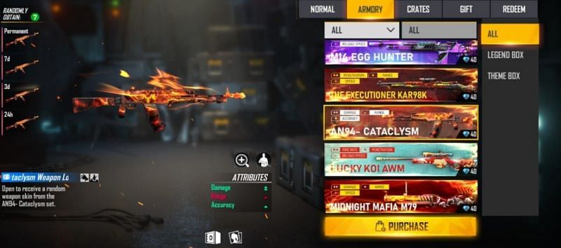 Gun skins (Image via Free Fire)