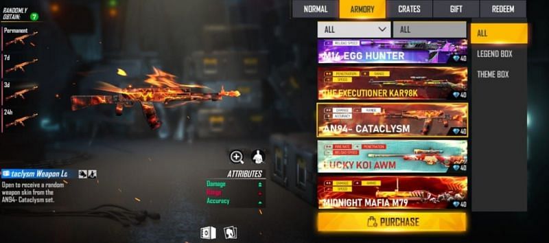 Gun skins (Image via Free Fire)