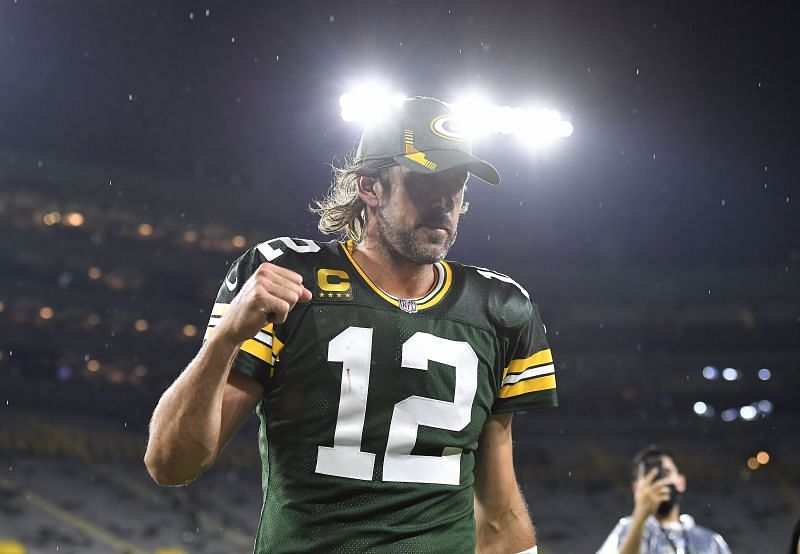 Green Bay Packers quarterback Aaron Rodgers and his now famous long hair