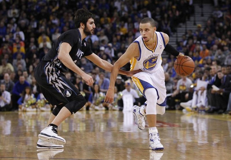Stephen Curry against Ricky Rubio in 2014 [Source: FanSided]