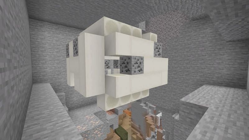 Fossils with coal blocks (Image via Minecraft)