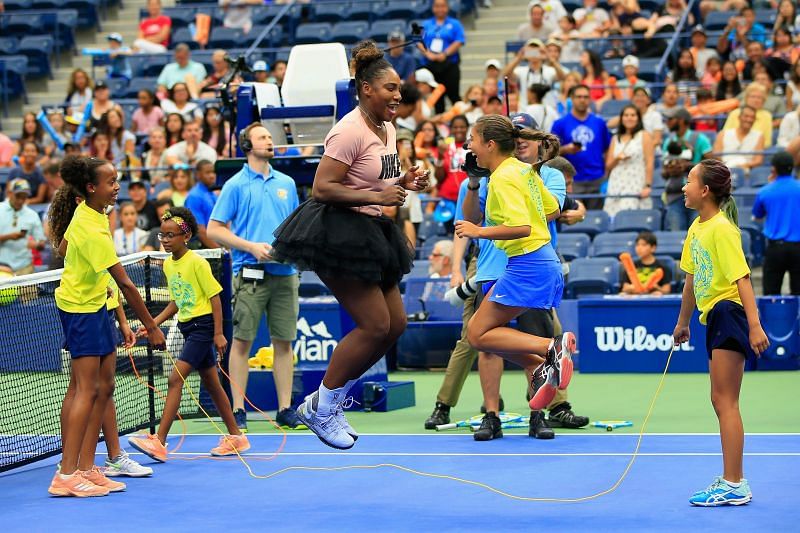 Serena Williams at the 2018 US Open Kids&#039; Day.
