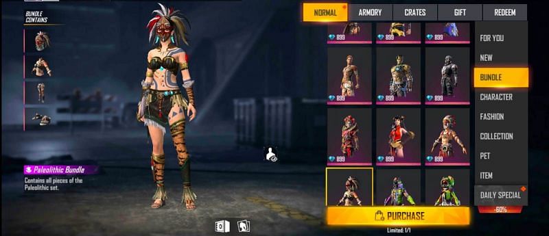 The Paleolithic Bundle (Image via Free Fire MAX)