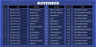 ISL Fixtures in November