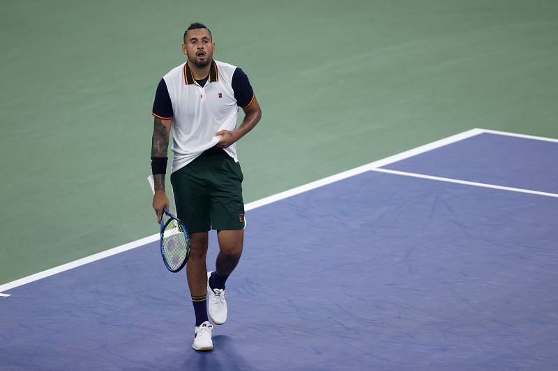 Nick Kyrgios in action at the 2021 US Open