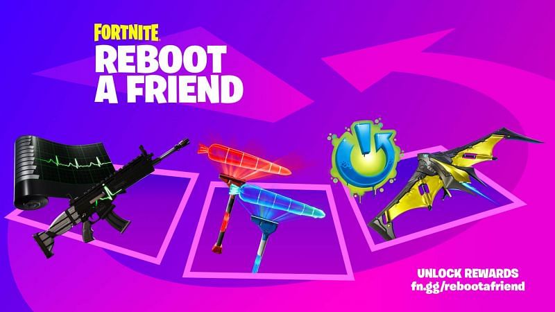 The Reboot-A-Friend program incentivized players to invite inactive friends to play again. Image via Epic Games