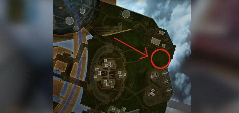 Location of the parachute pod in Olympus (Image via YouTube/Shrugtal)