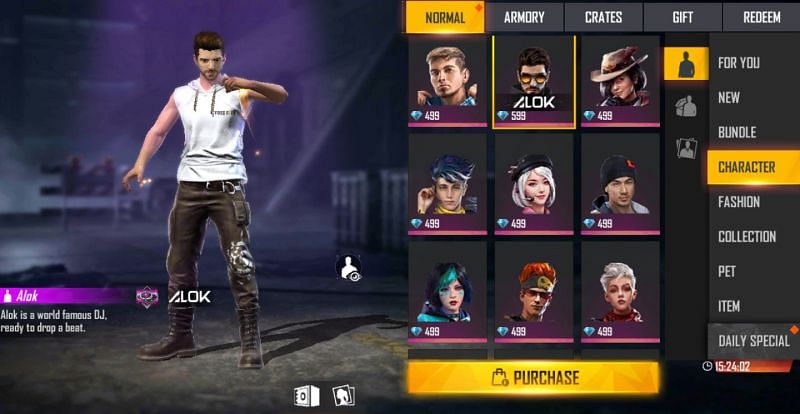 DJ Alok costs the players a total of 599 diamonds in Free Fire (Image via Free Fire)