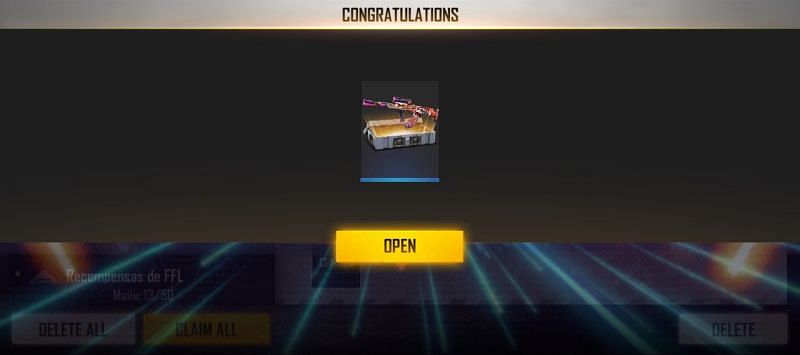 You can get the Great Plunder Weapon Loot Crate from the mail system (Image via Free Fire)
