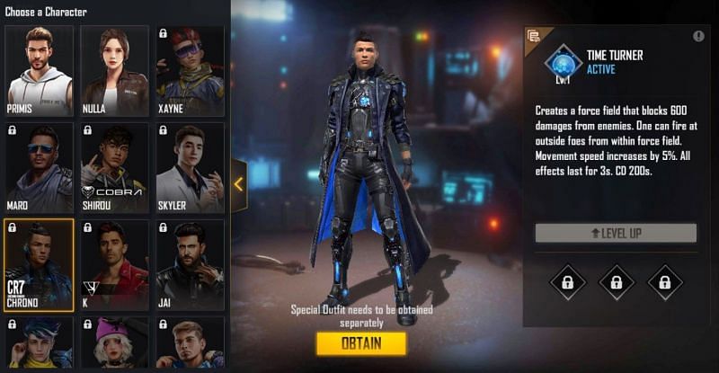 Chrono&#039;s ability in Free Fire (Image via Free Fire)