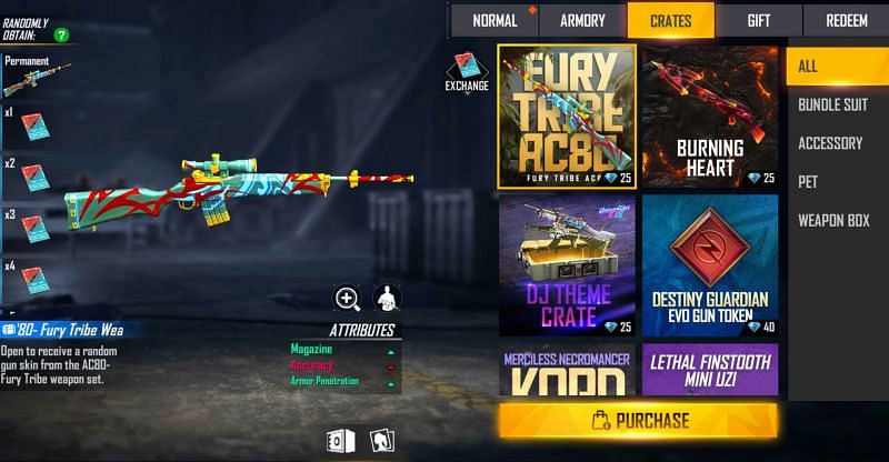 Players must click on the purchase button (Image via Free Fire)