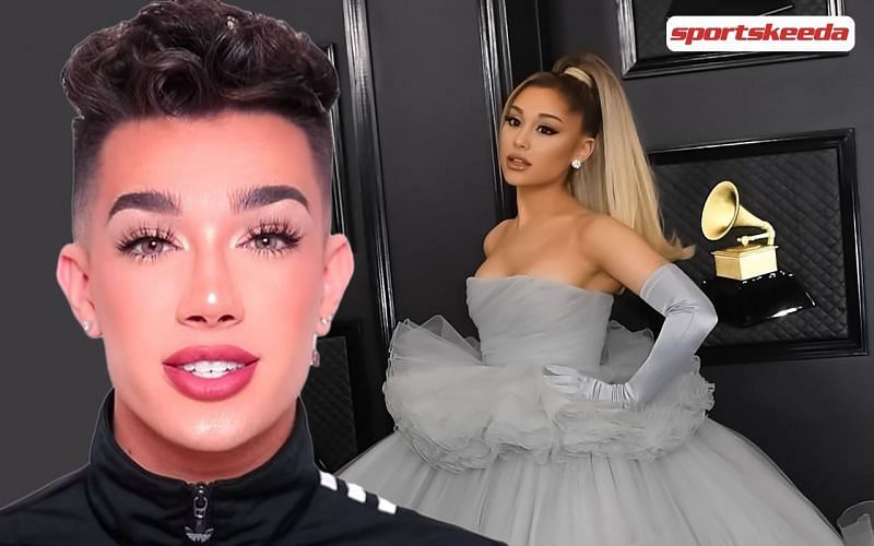James Charles received backlash after claiming that calling Ariana Grande rude was the &quot;biggest regret&quot; of his career (Image via Sportskeeda, Getty and YouTube)