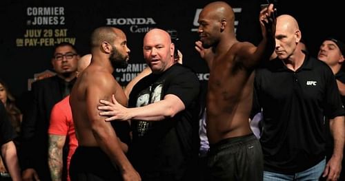 Daniel Cormier (left) & Jon Jones (right)