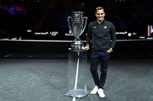 Roger Federer at the Laver Cup 2021