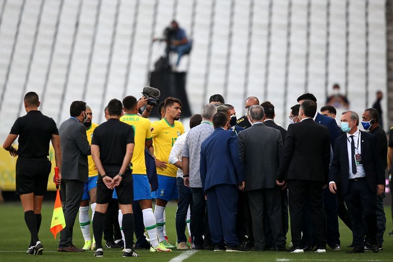 Breaking: Brazil vs Argentina stopped after police enter pitch due to breached COVID-19 protocols