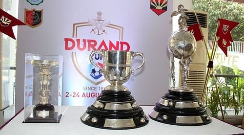 The trophies for the Durand Cup 2021