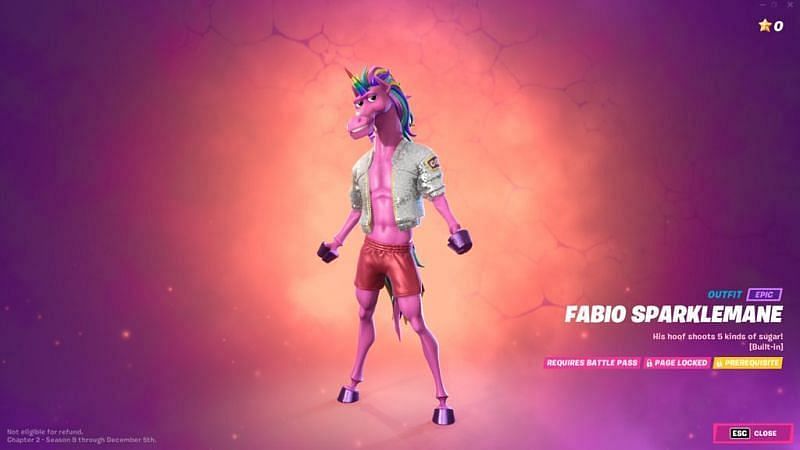 Fabio Sparklemane is the second NPC in the character collector book this season. (Image via Epic Games)