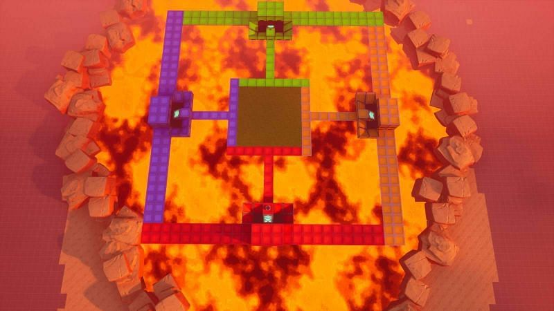 This map will have teammates and enemies falling into lava. (Image via Epic Games)