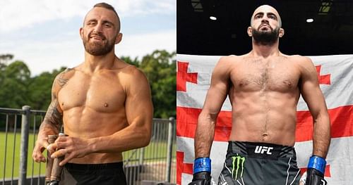 Alexander Volkanovski (left) and Giga Chikadze (right) [Images Courtesy: @alexvolkanovski and @knockoutcancer on Instagram]