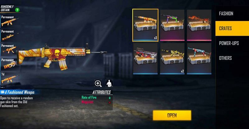 3x Old-Fashioned Weapon Loot (Image via Free Fire)